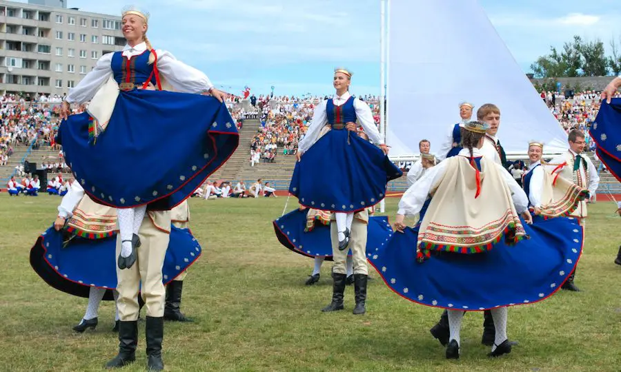 Traditional dancing in Tallinn, Estonia