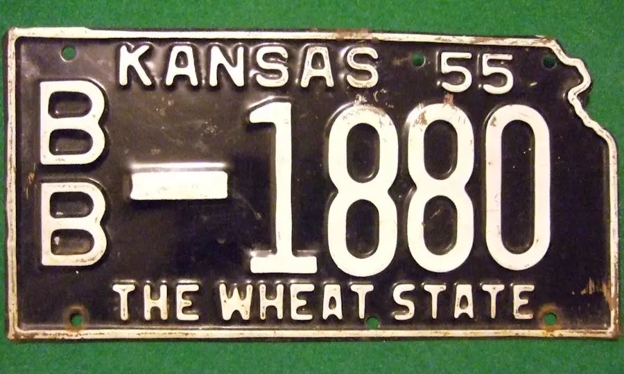 1955 Kansas plate